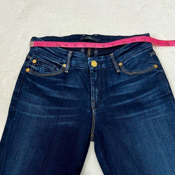 7 For All Mankind Classic Indigo Dark Wash Skinny Jean - Size 25 - Picture 3 of 11